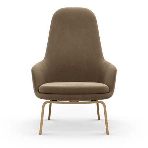 Normann Copenhagen Era Lounge Chair High Oak SH: 40 cm – City Velvet Vol 2 / 077