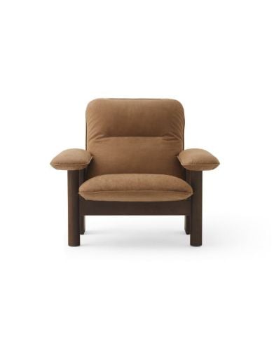 Audo Copenhagen Brasilia Lounge Chair SH: 39 cm - Walnut/Dunes Cognac 21004