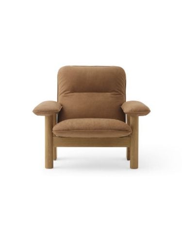 Audo Copenhagen Brasilia Lounge Chair SH: 39 cm - Natural Oak/Dunes Cognac 21004