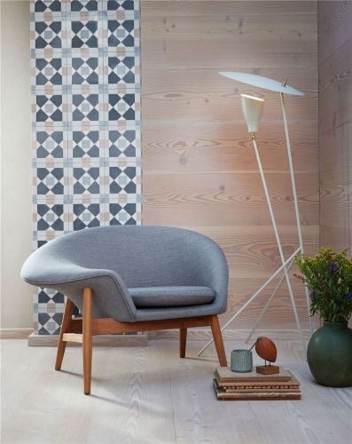 Warm Nordic Fried Egg Loungesessel Venstre SH: 40 cm – Grau Melange