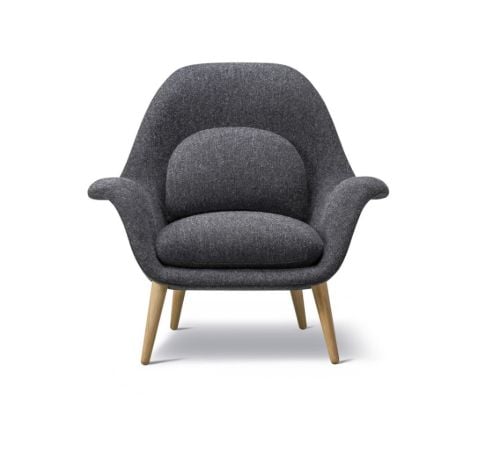 Fredericia Furniture 1770 Swoon Loungestol SH: 40 cm - Hallingdal 180/Olieret Eg