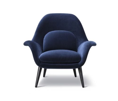 Fredericia Furniture 1770 Swoon Loungestol SH: 40 cm - Harald 792/Sortlakeret Eg