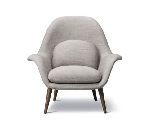 Fredericia Furniture 1770 Swoon Loungestol SH: 40 cm - Ruskin 10/Røget Eg