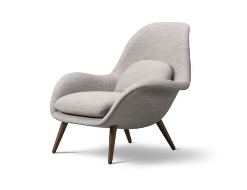 Fredericia Furniture 1770 Swoon Lounge Chair SH: 40 cm – Ruskin 10/Räuchereiche