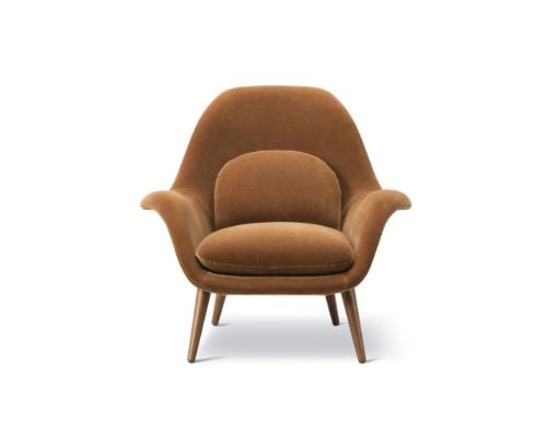Fredericia Furniture 1770 Swoon Loungestol SH: 40 cm - Grand Mohair 2103/Røget Eg