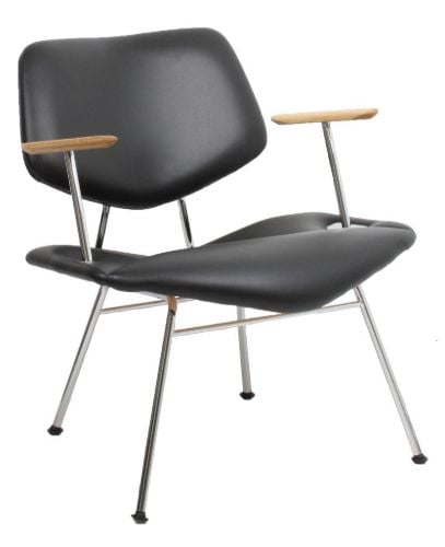 Vermund Larsen VL135 Cosy Loungestol m. armlæn SH: 40 cm - Sierra Sort/Krom