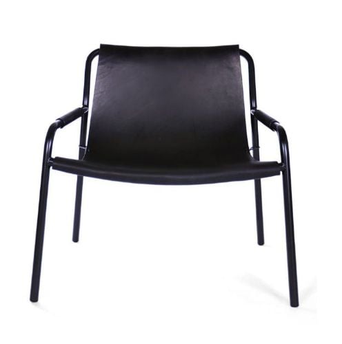 OX Denmarq SEPTEMBER Chair Lænestol H: 70 cm - Black Powder Coated Steel/Black