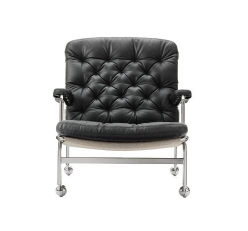 DUX Karin 73 Lænestol SH: 41 cm - Sort/Læder