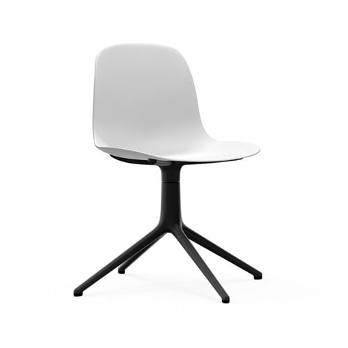 Normann Copenhagen Form Drejestol SH: 44cm - Hvid/Sort Aluminium UDSTILLINGSMODEL OUTLET