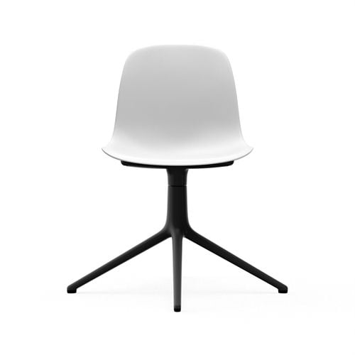 Normann Copenhagen Form Drehstuhl SH: 44 cm – Weiß/Schwarzes Aluminium OUTLET