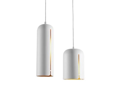 Woud Gap Pendelleuchte hoch H: 30 cm – Weiß / Messing OUTLET