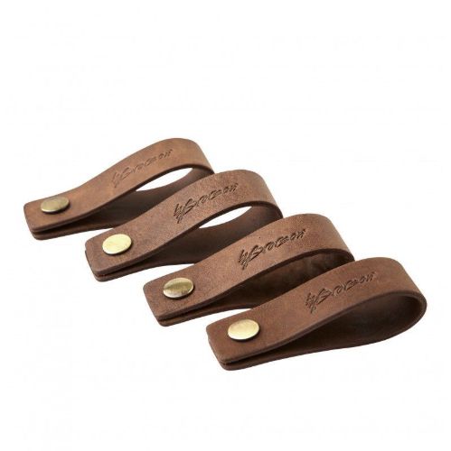 Von Brorson 4 Serviettenringe Ø: 5 cm - Cognacfarbenes Leder OUTLET