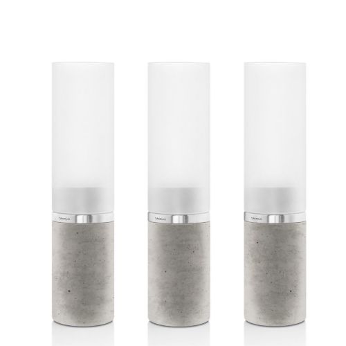 Blomus Faro Tealight Holder Set 3 pcs H: 21 cm - Stainless Steel Matt OUTLET