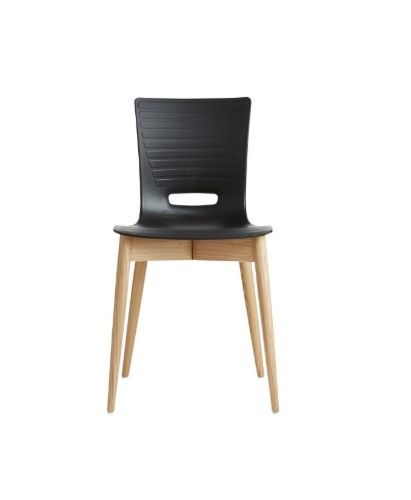 Labofa GROOVY Spisebordsstol Sædehøjde: 47 cm - Sort/Eg OUTLET