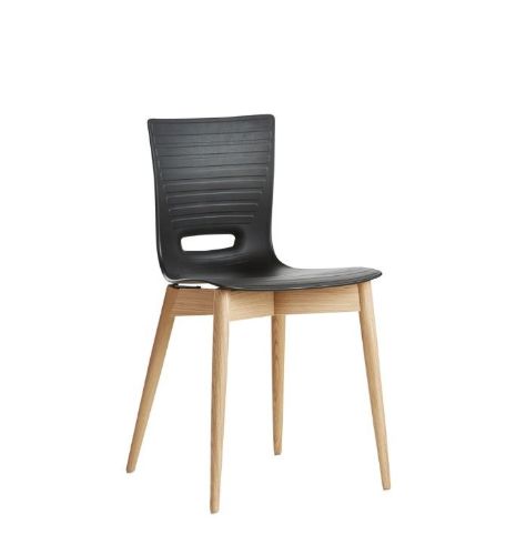 Labofa GROOVY Esszimmerstuhl Sitzhöhe: 47 cm - Schwarz/Eiche OUTLET