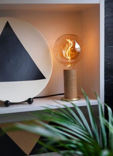 Tala Knuckle Tischlampe mit Voronoi-I Glühbirne EU H: 26 cm – Eiche/Messing OUTLET