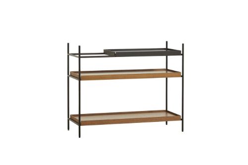 Woud Tray Shelf Lav Style 6 H: 81 cm - Valnød/Sort Eg